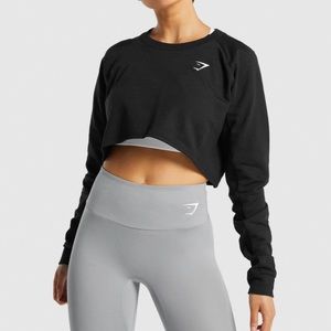 Gymshark Training Cropped Sweater | Black